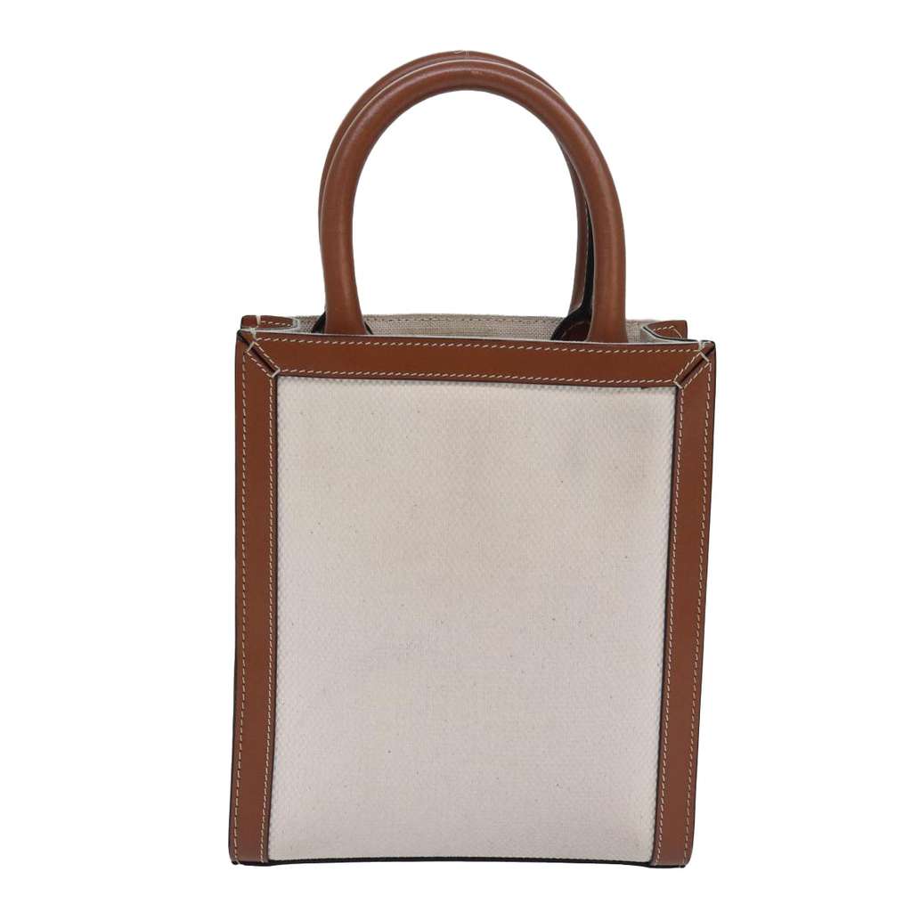 Celine Vertical Cabas Tote White Canvas Good condition - Back View