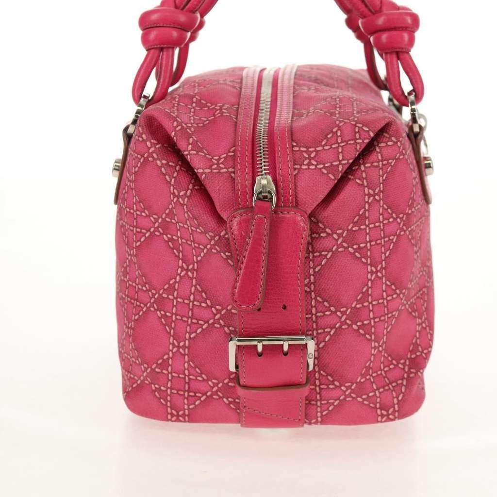 Christian Dior Cannage Handbag Pink Canvas Good condition - Model View
