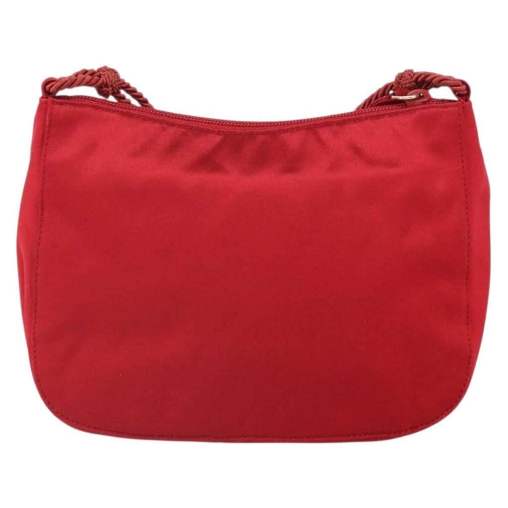 Prada Vintage Shoulder Bag Red Silk Good condition - Back View
