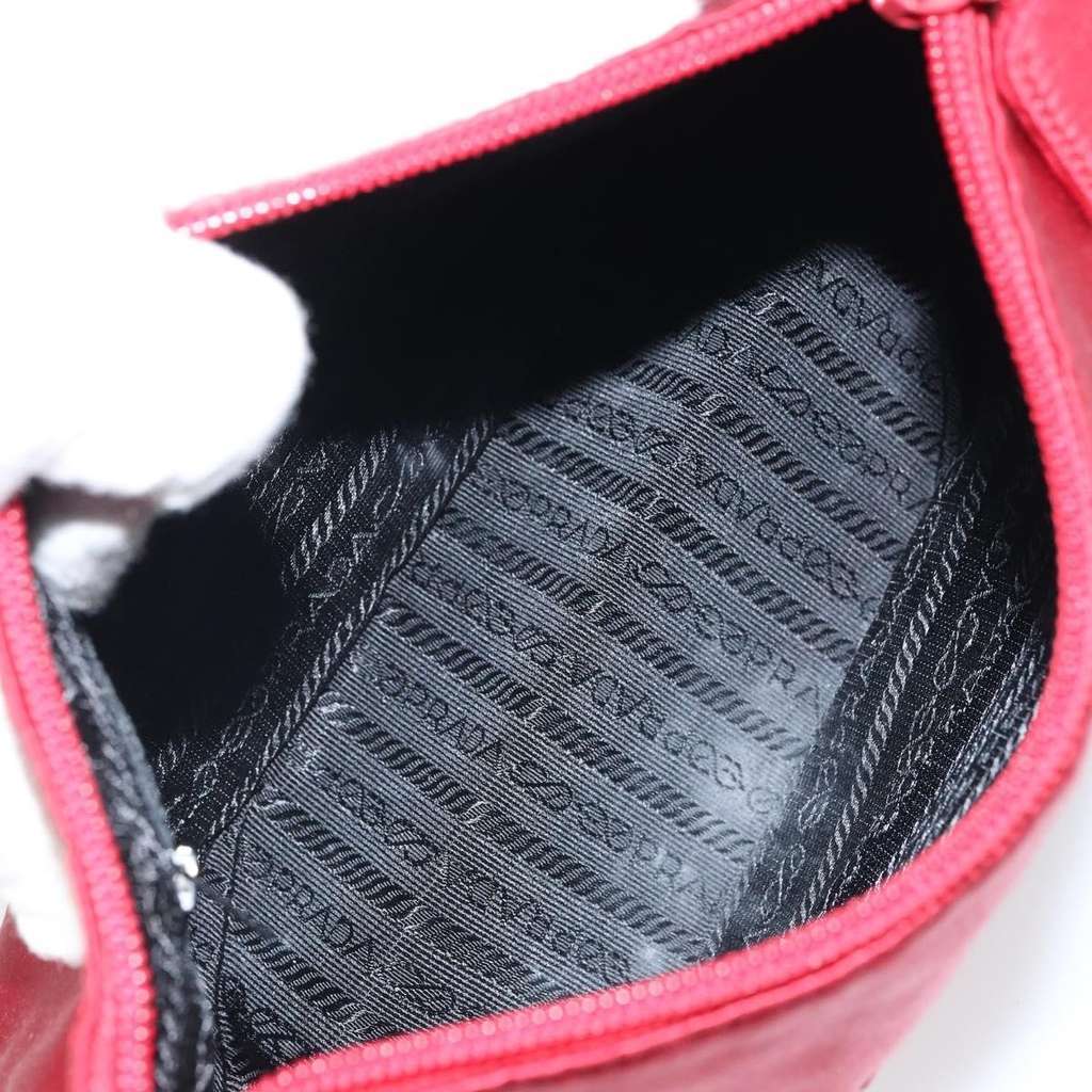 Prada Vintage Shoulder Bag Red Silk Good condition - Box View