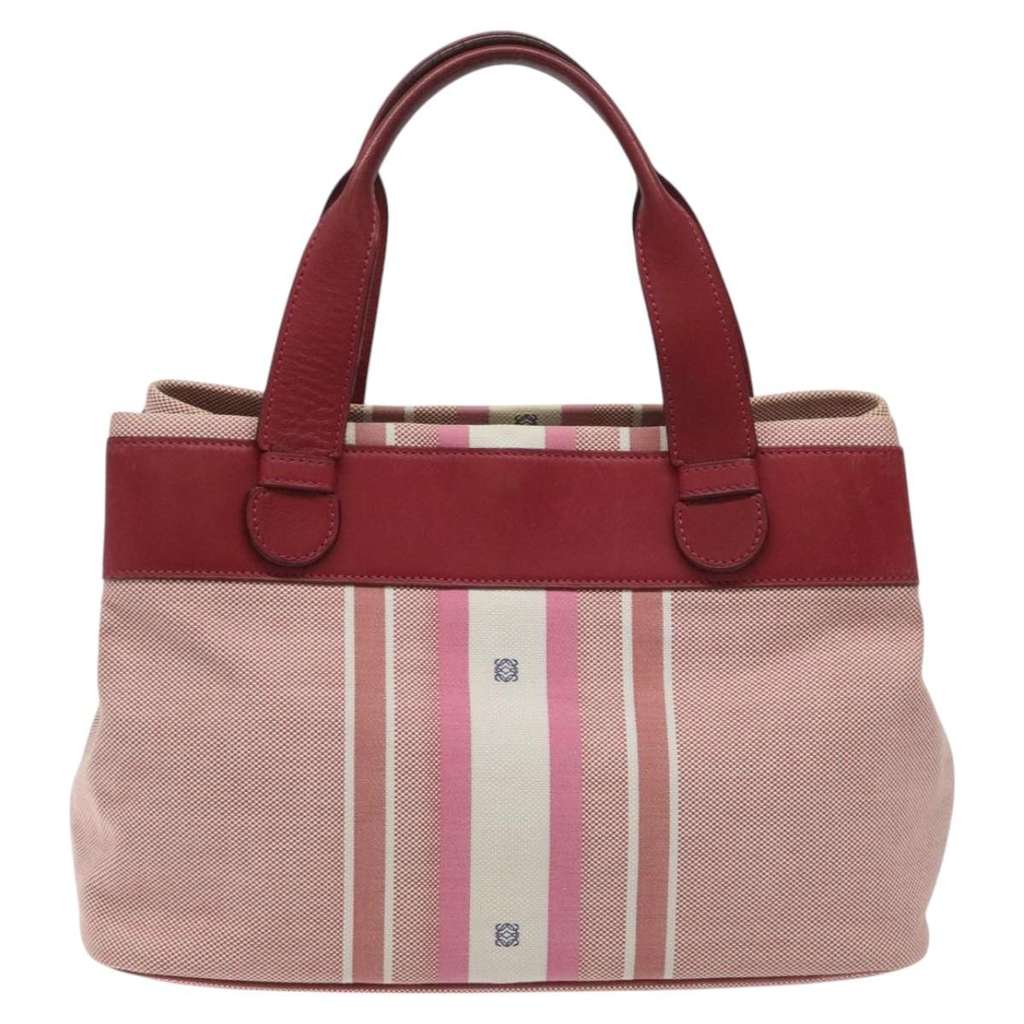 Loewe Anagram handbag Pink Canvas Good condition - Back View