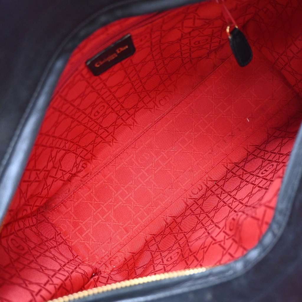 Christian Dior Vintage Lady Dior Bag Black Leather Good condition - Box View