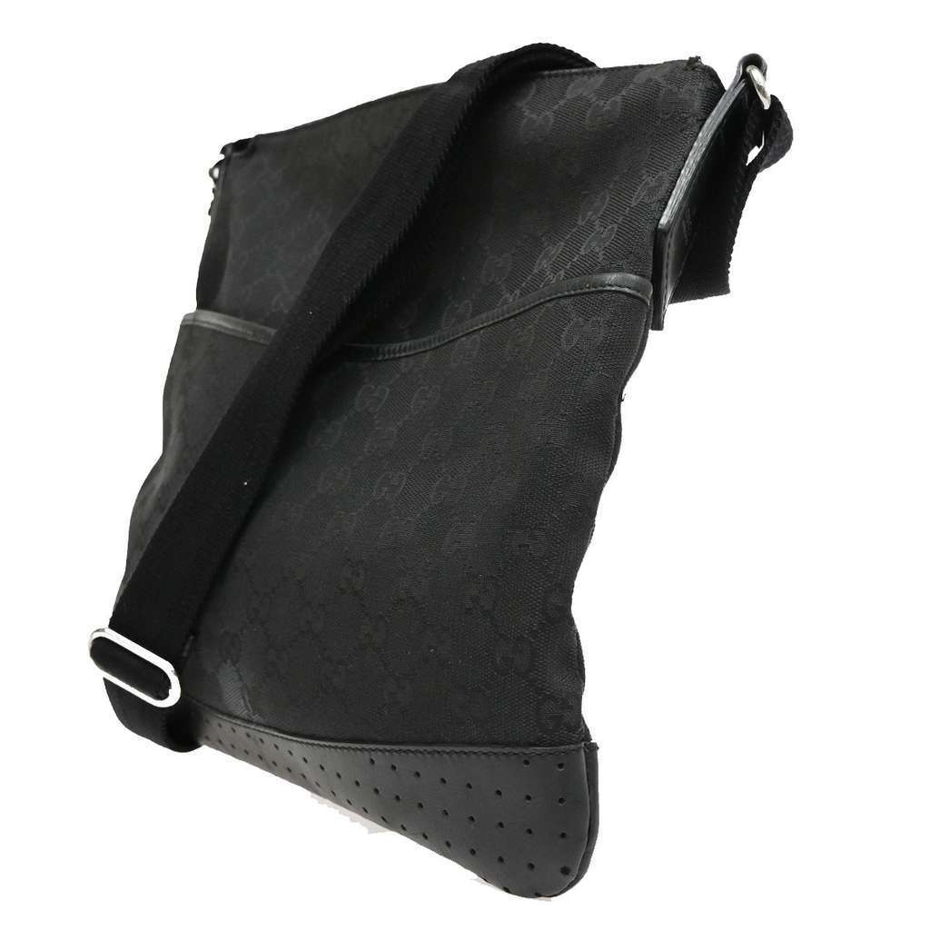 Gucci Zip Messenger Bag Black Canvas Good condition - Inside View