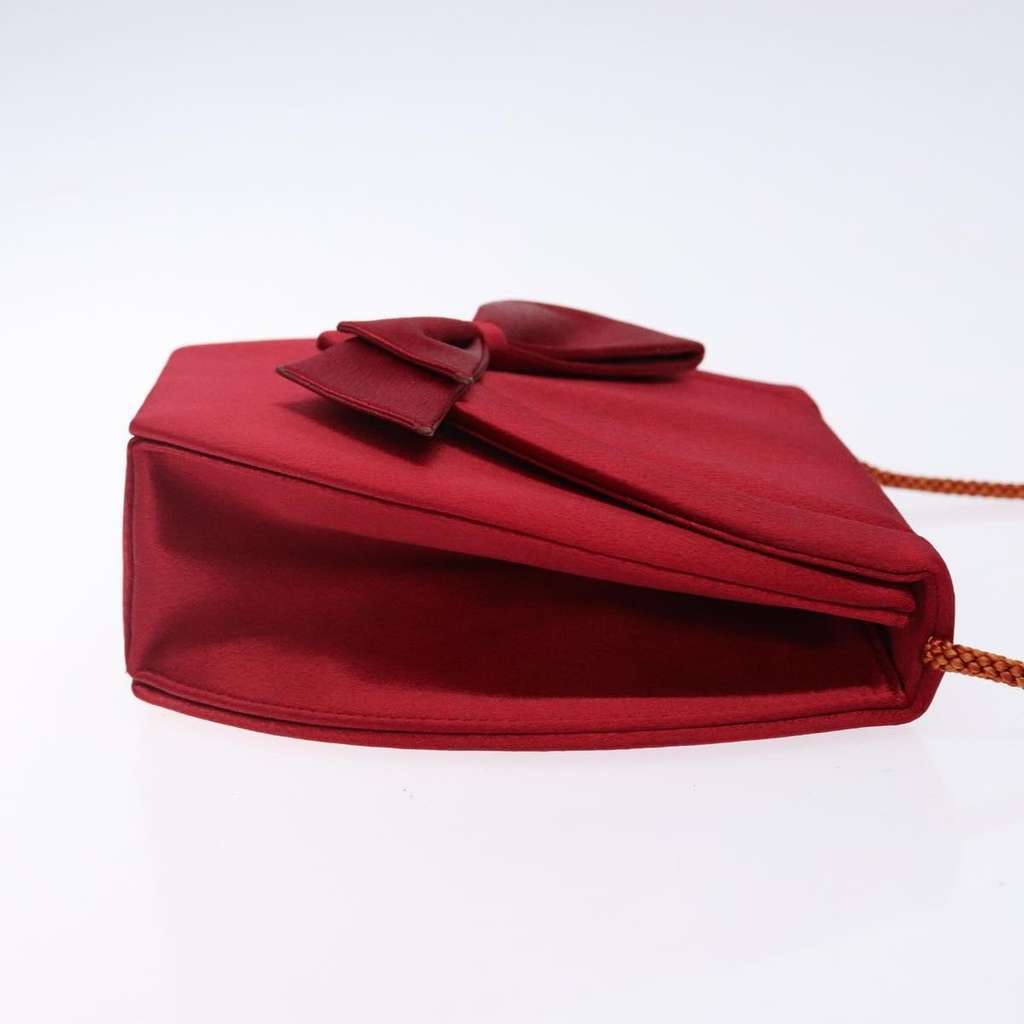 Saint Laurent Vintage Flap Crossbody Bag Red Satin Good condition - Inside View