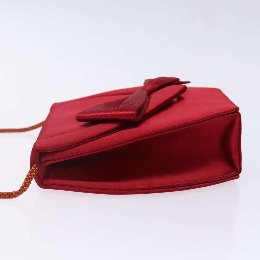Saint Laurent Vintage Flap Crossbody Bag Red Satin Good condition - Model View