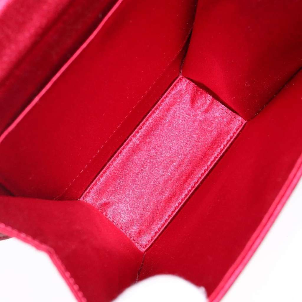 Saint Laurent Vintage Flap Crossbody Bag Red Satin Good condition - Box View