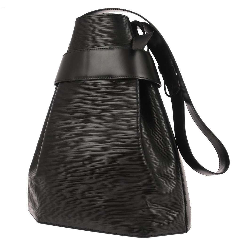 Louis Vuitton Vintage Sac d'Epaule Handbag Black Leather Good condition - Back View