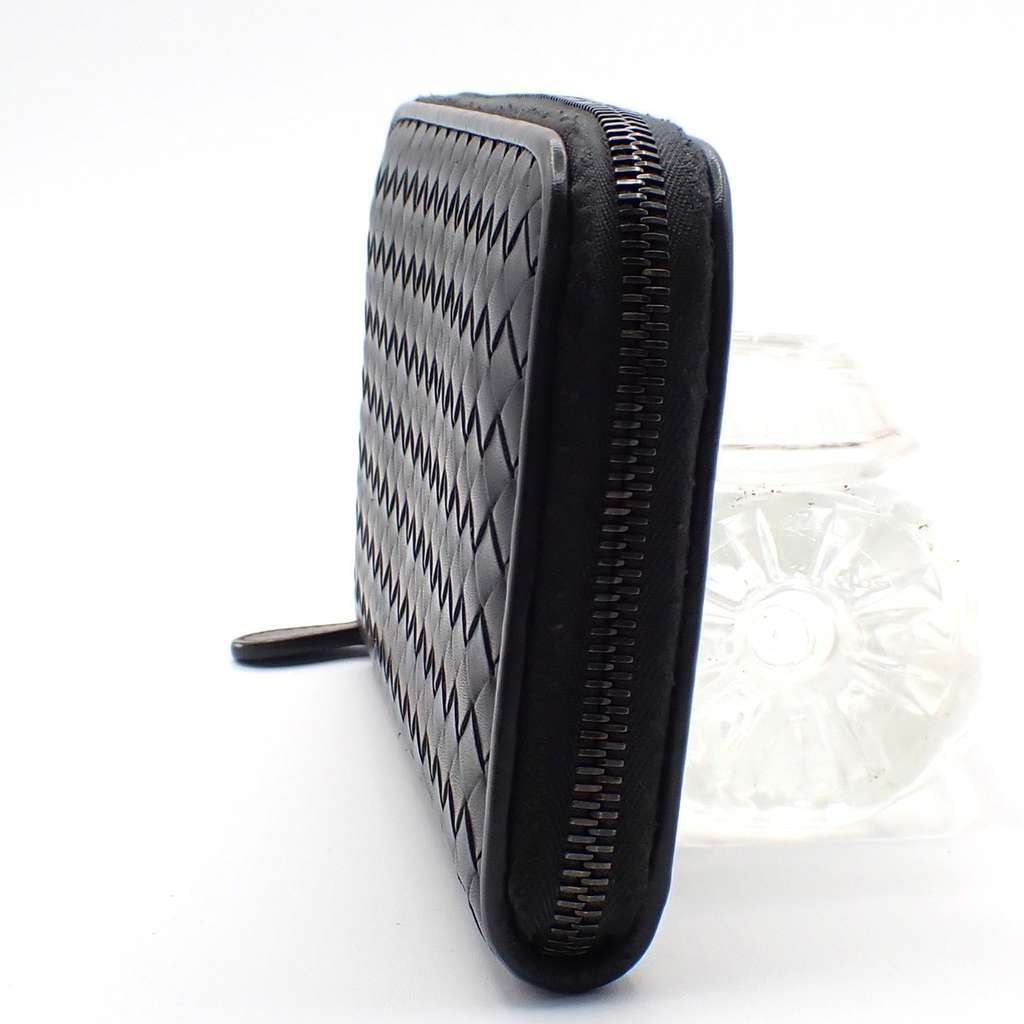 Bottega Veneta Intrecciato Long Zip  Wallet Black Leather Good condition - Inside View