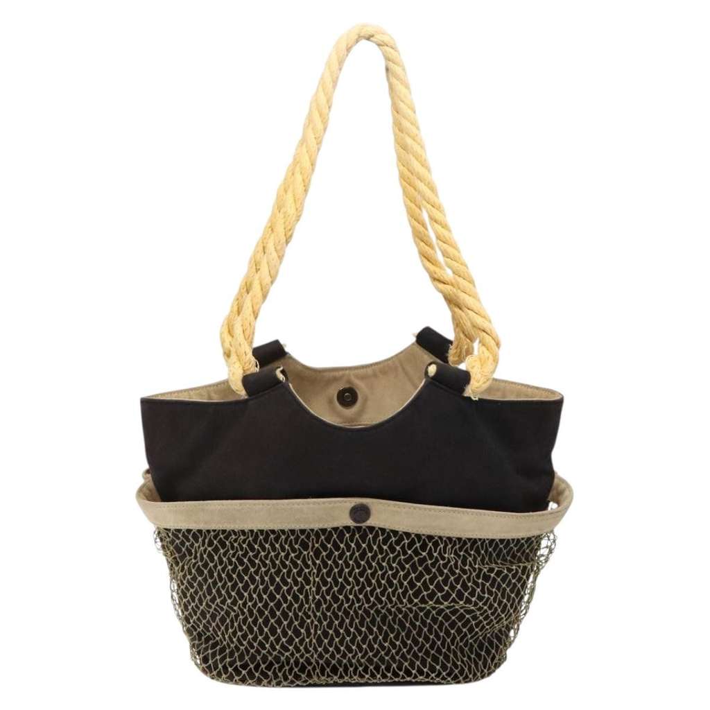 Chanel Camellia Flower Tote Black Canvas Good condition - Back View