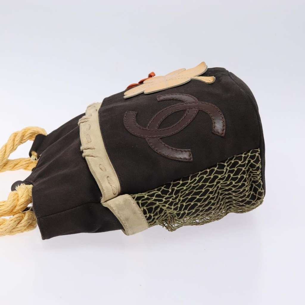 Chanel Camellia Flower Tote Black Canvas Good condition - Model View