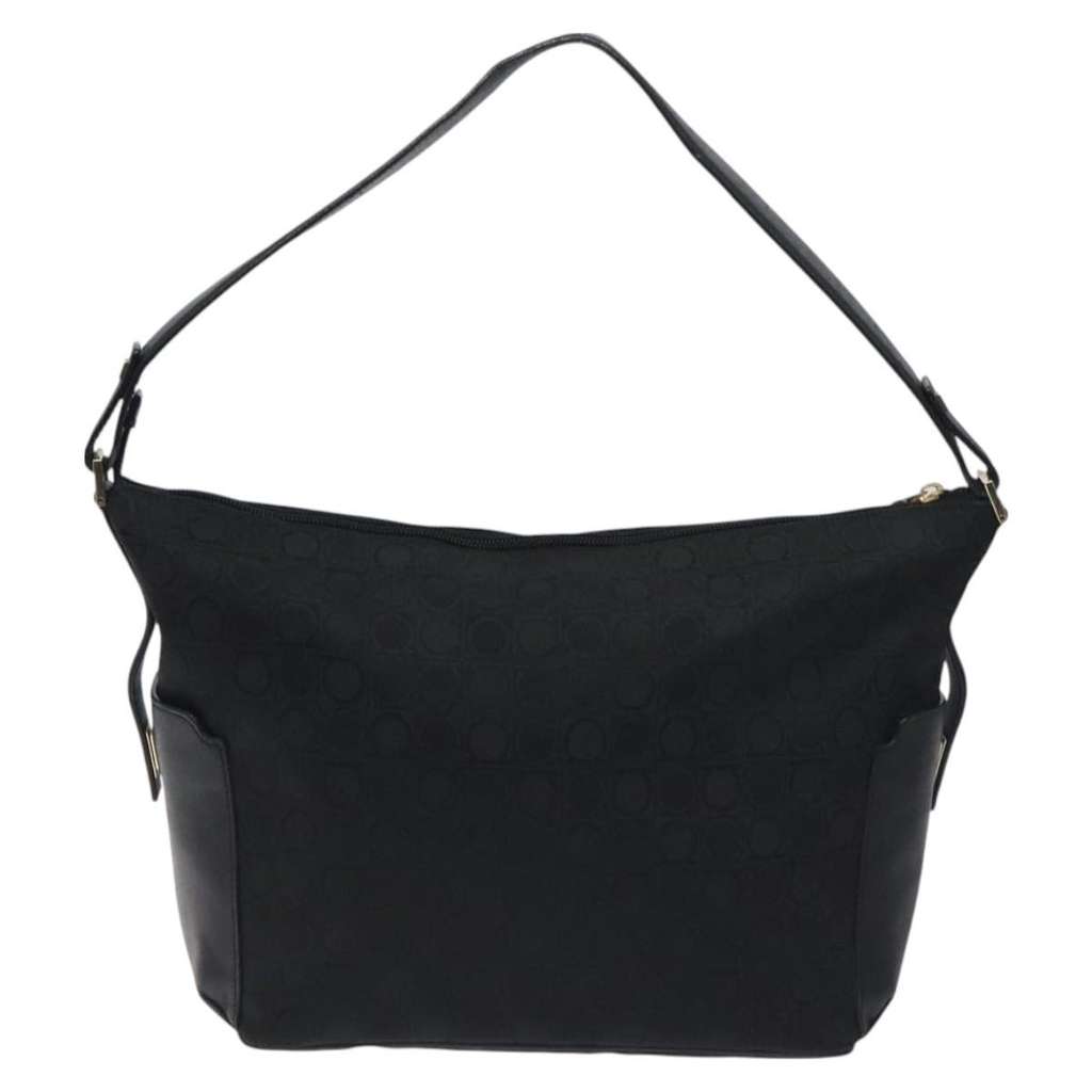 Salvatore Ferragamo Gancini Shoulder Bag Black Canvas Good condition - Back View