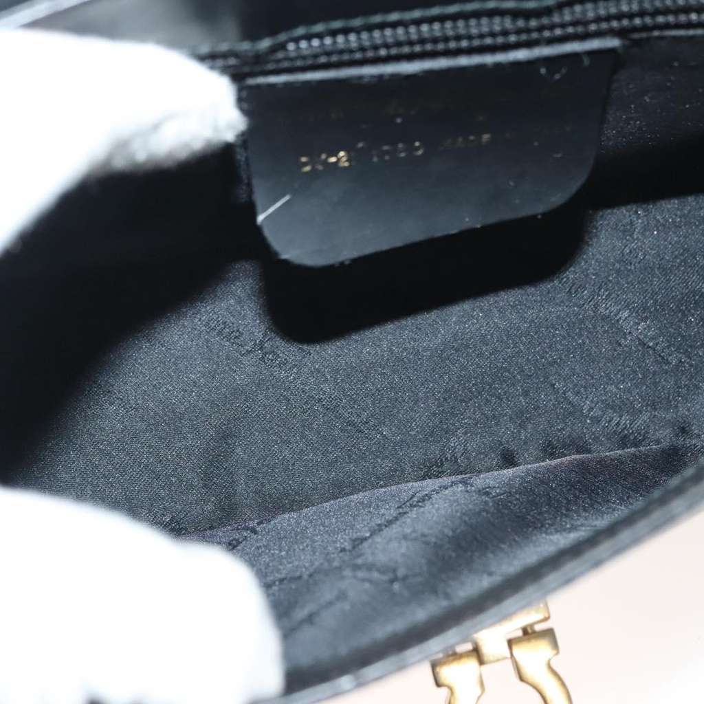 Salvatore Ferragamo Gancini Shoulder Bag Black Leather Good condition - Box View