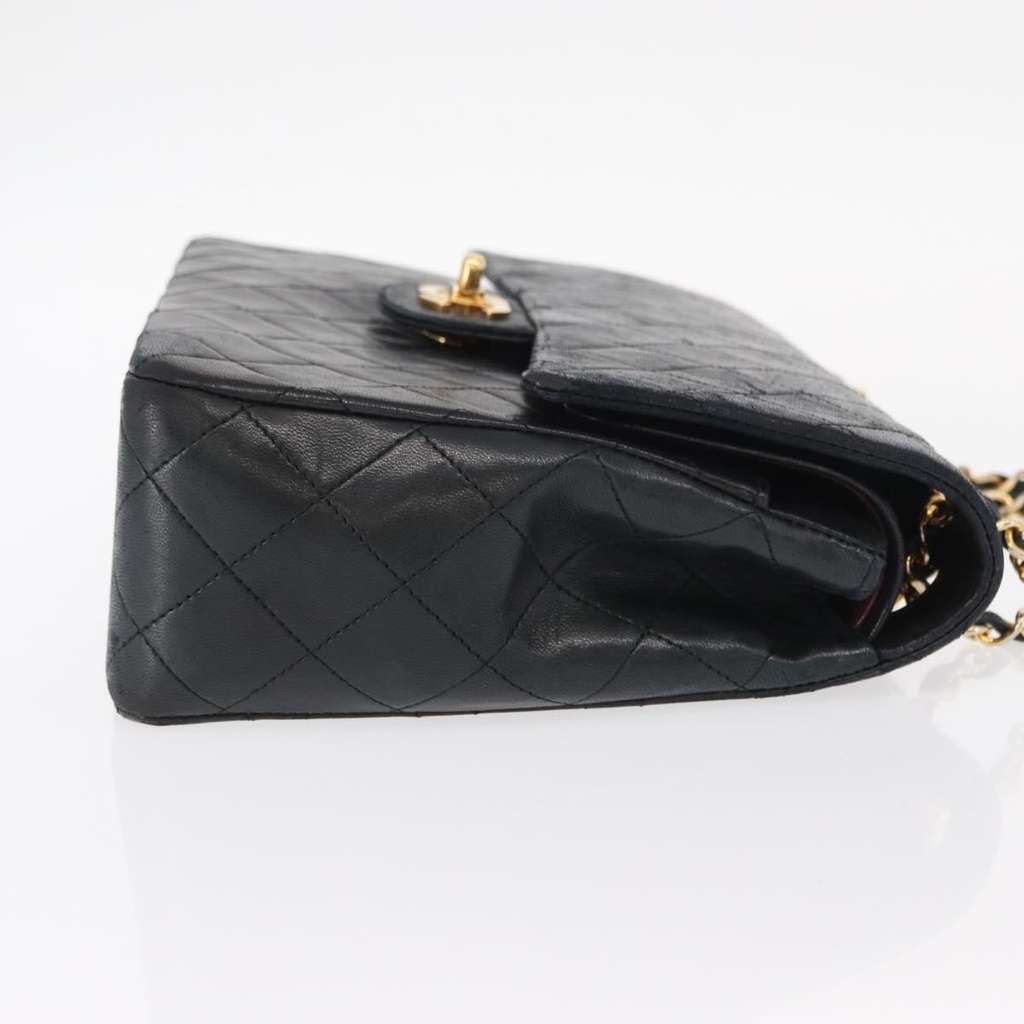 Chanel Vintage Square CC Flap Bag Black Leather Good condition - Inside View