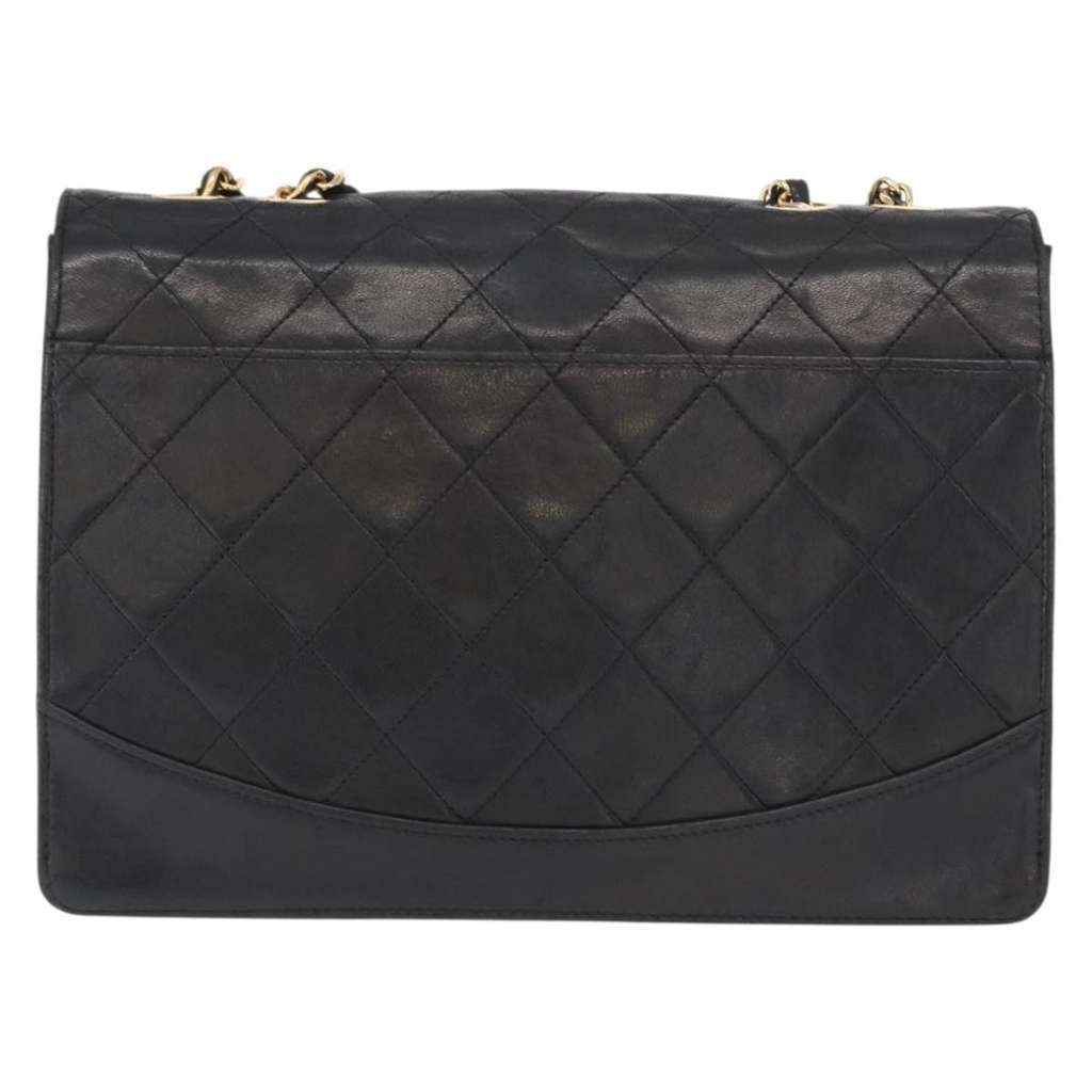 Chanel Vintage Mademoiselle Lock Trapezoid Flap Bag Black Leather Fair condition - Back View