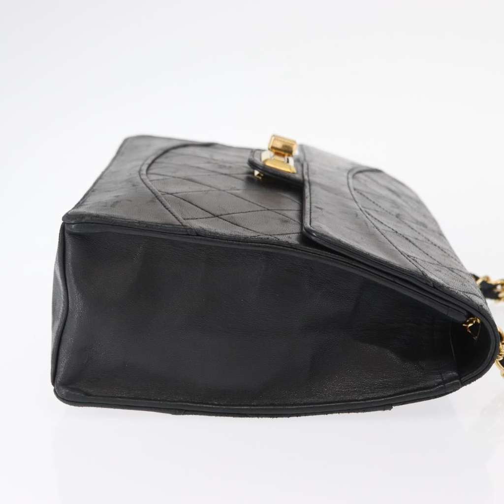Chanel Vintage Mademoiselle Lock Trapezoid Flap Bag Black Leather Fair condition - Inside View