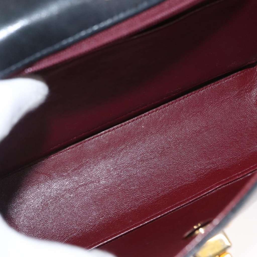 Chanel Vintage Mademoiselle Lock Trapezoid Flap Bag Black Leather Fair condition - Box View