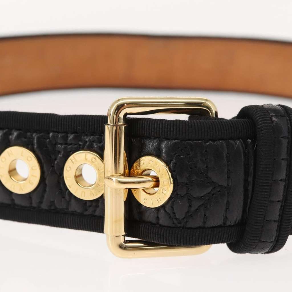 Louis Vuitton Buckle Belt Black Leather Good condition - Box View