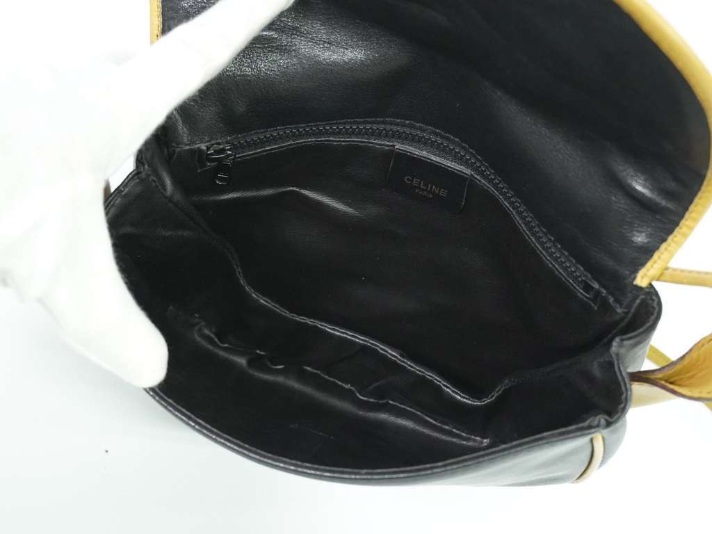 Celine Vintage Shoulder Bag Black Leather Good condition - Inside View