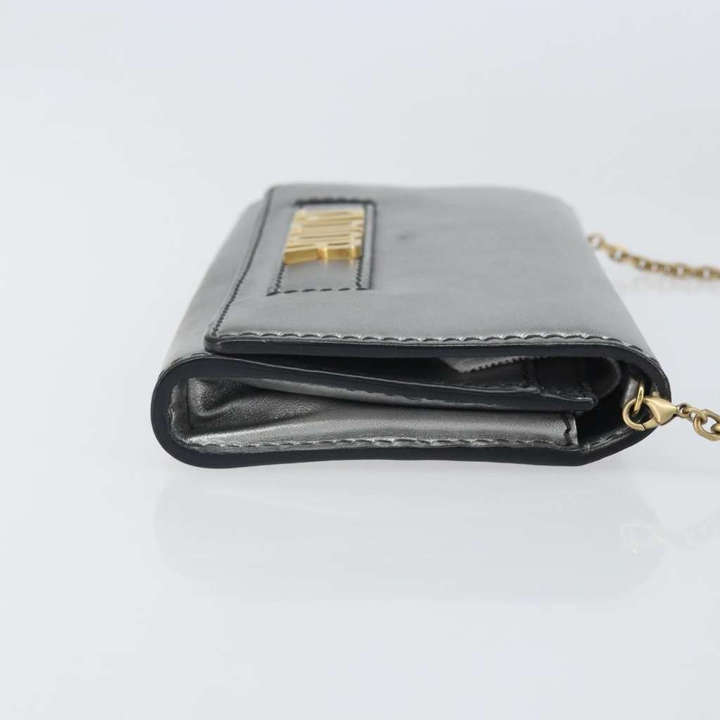Christian Dior J'Adior Croisiere Chain Wallet Silver Leather Good condition - Inside View