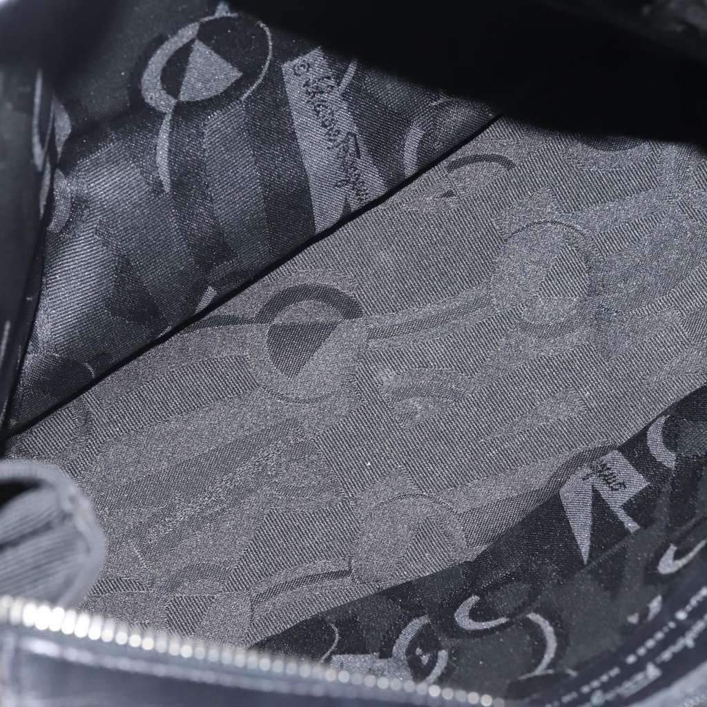Salvatore Ferragamo Vala Handbag Black Canvas Good condition - Box View