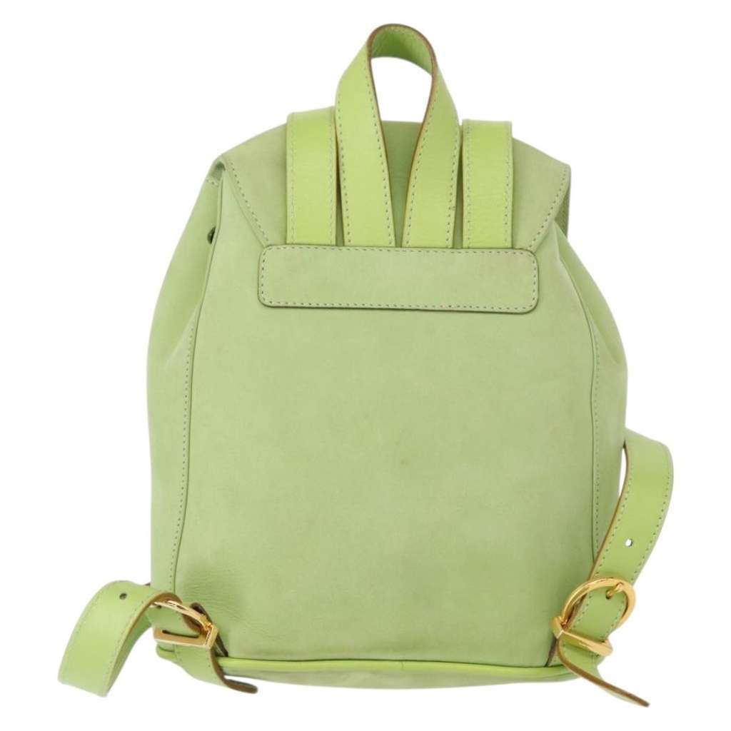 Salvatore Ferragamo Gancini Backpack Green Suede Good condition - Back View