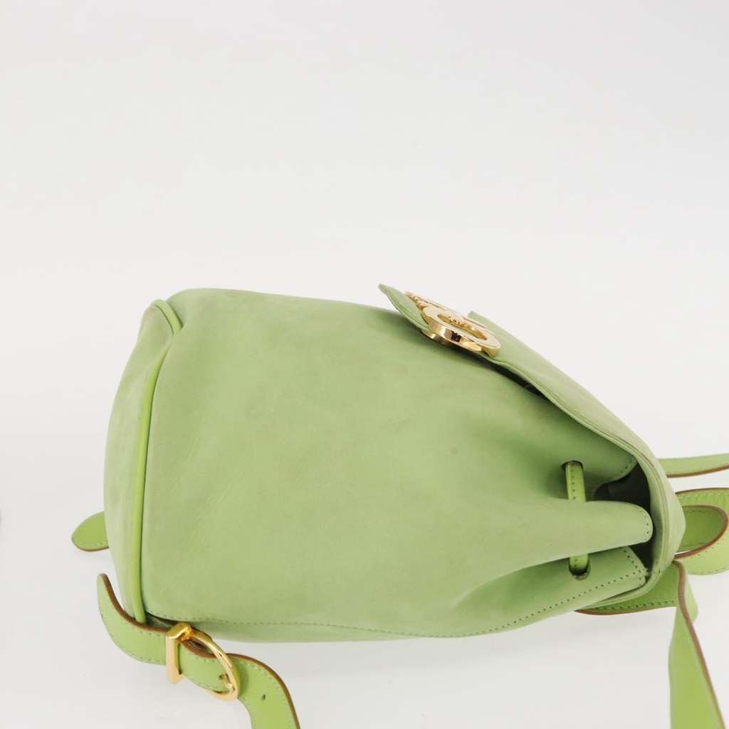 Salvatore Ferragamo Gancini Backpack Green Suede Good condition - Inside View