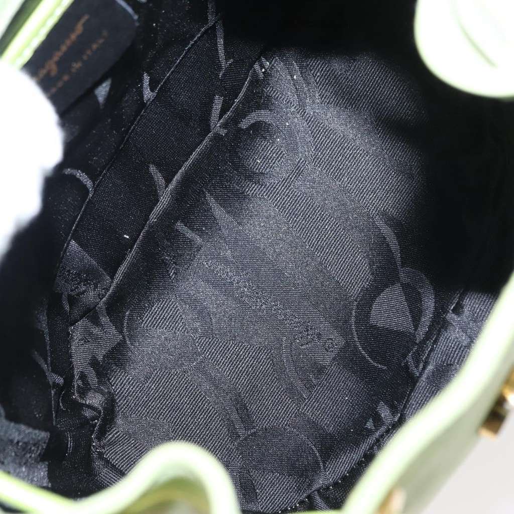 Salvatore Ferragamo Gancini Backpack Green Suede Good condition - Box View