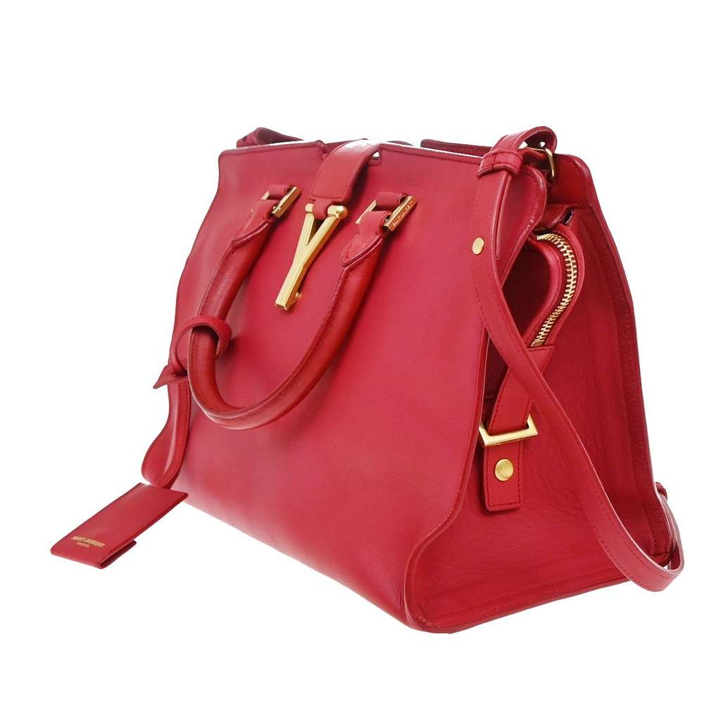 Saint Laurent Classic Y Cabas Red Leather Good condition - Inside View