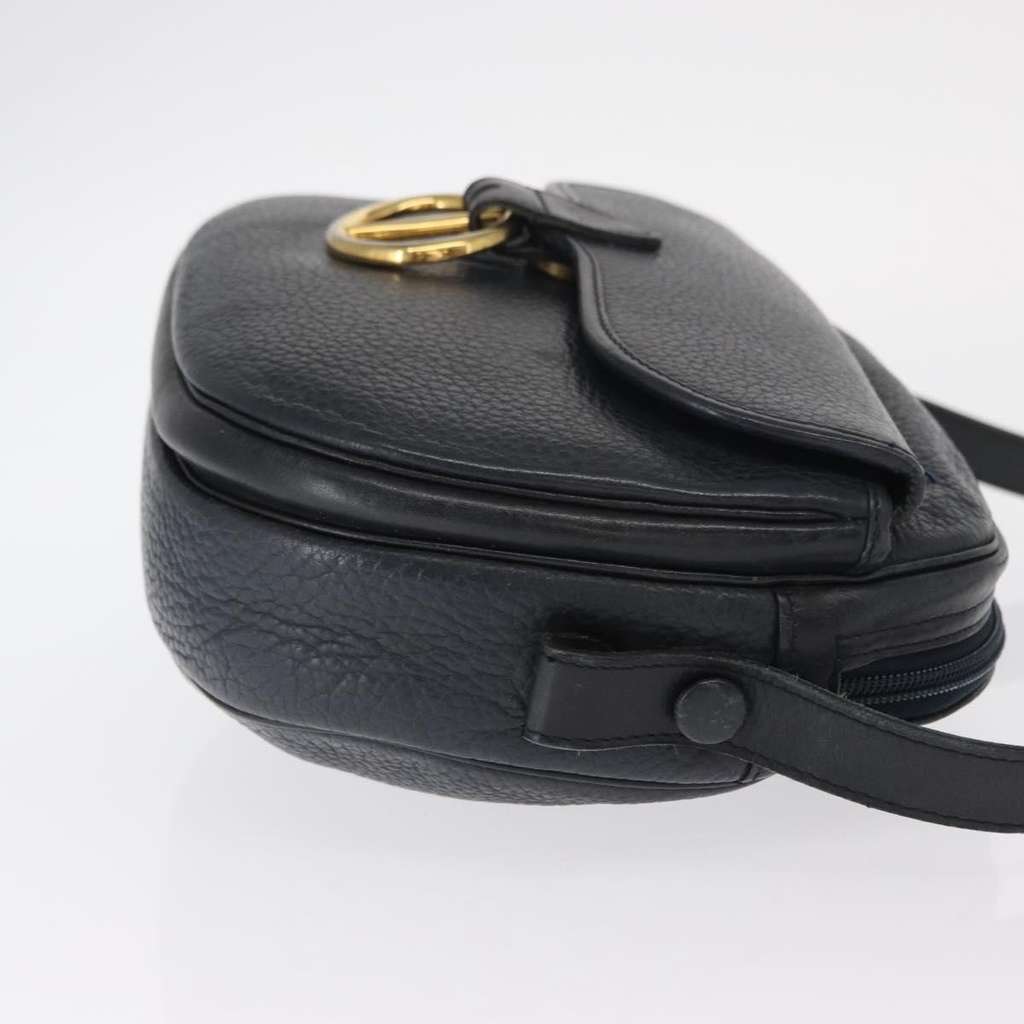 Christian Dior Vintage Shoulder Bag Navy Leather Good condition - Inside View