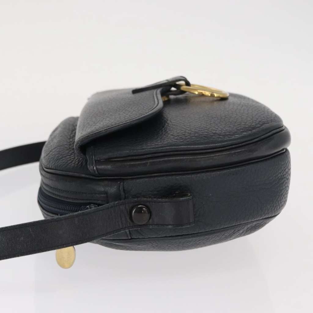 Christian Dior Vintage Shoulder Bag Navy Leather Good condition - Model View