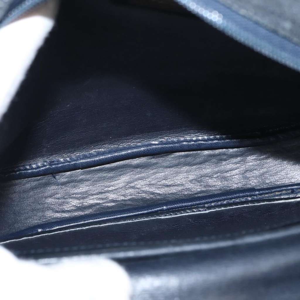 Christian Dior Vintage Shoulder Bag Navy Leather Good condition - Box View