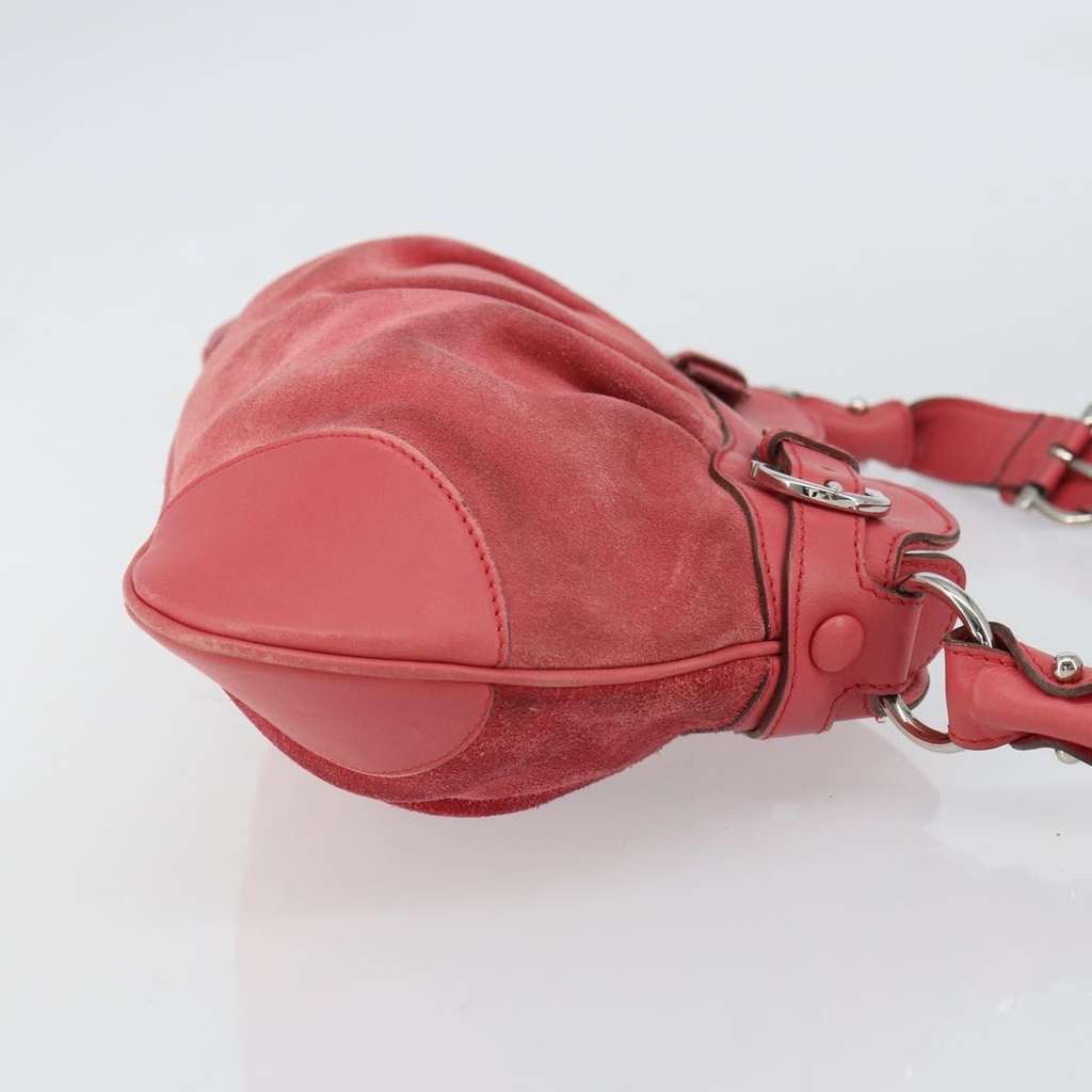 Salvatore Ferragamo Gancini Shoulder Bag Pink Suede Good condition - Inside View