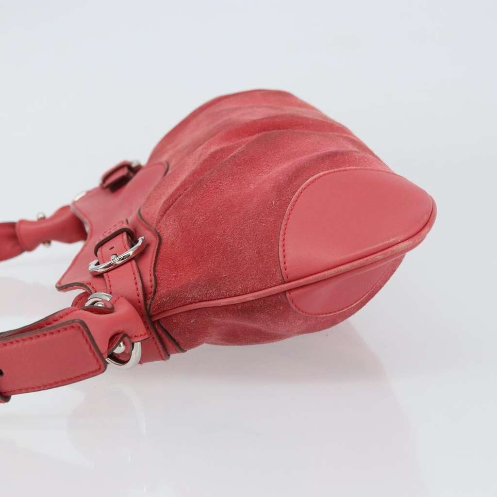 Salvatore Ferragamo Gancini Shoulder Bag Pink Suede Good condition - Model View