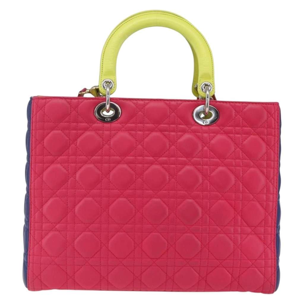 Christian Dior Lady cannage Pink Leather Good condition - Back View