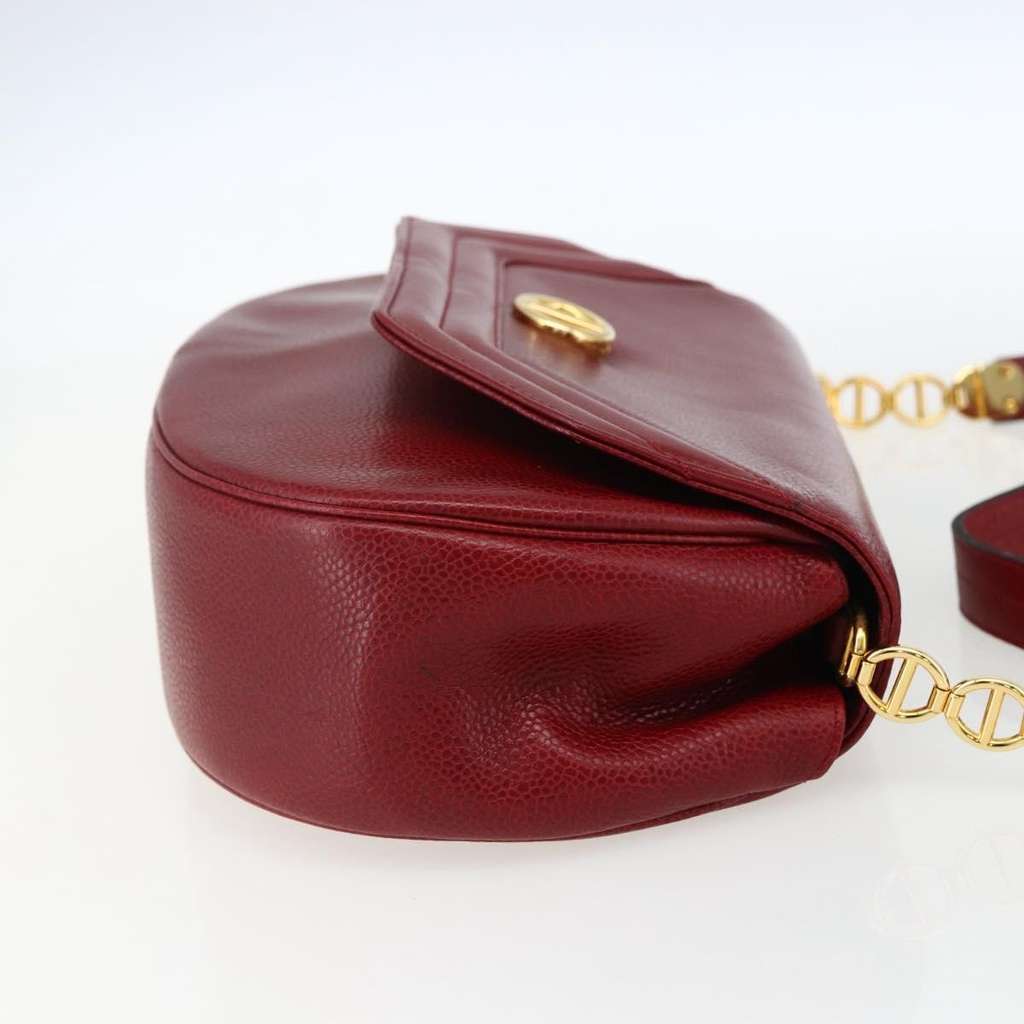 Christian Dior Vintage Shoulder Bag Red Leather Good condition - Model View