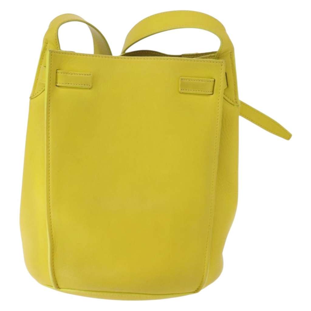 Celine Long Strap Big Bag Bucket Yellow Leather Good condition - Back View