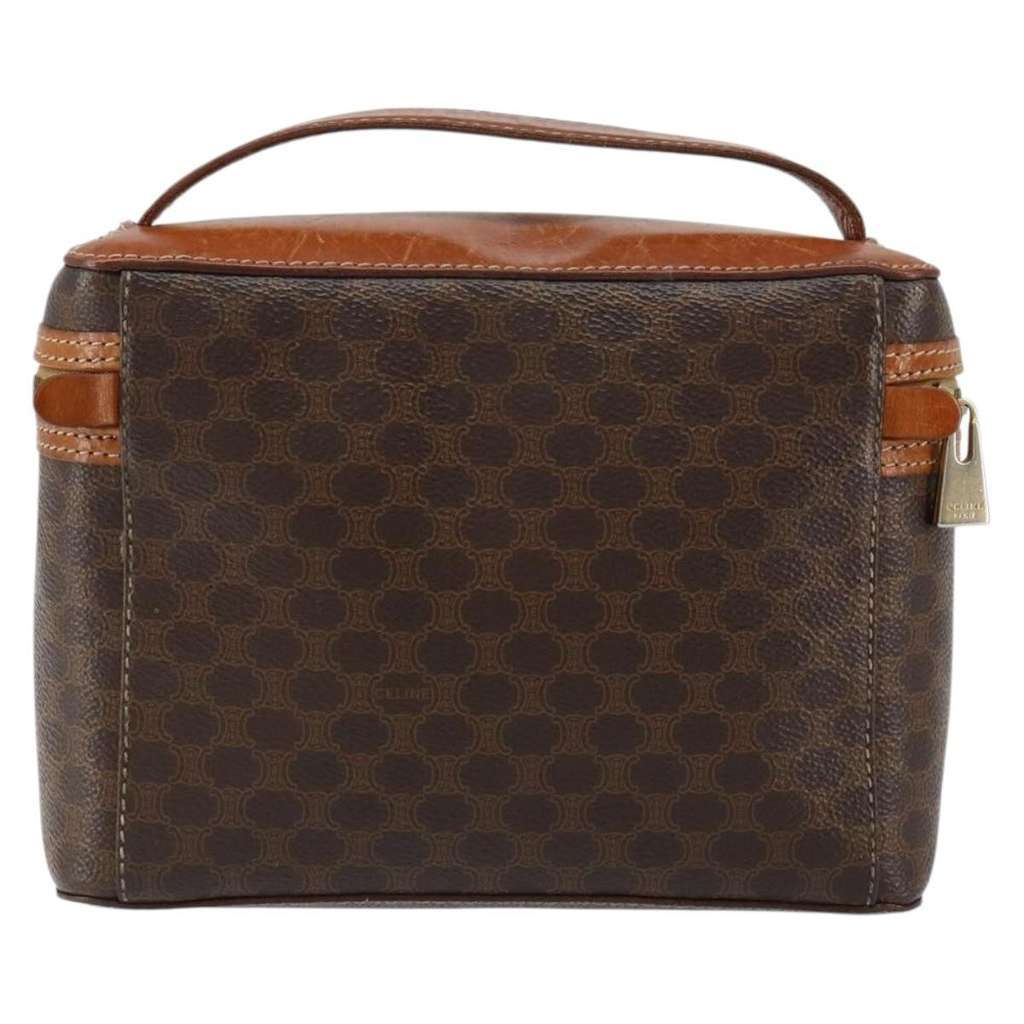 Celine Macadam Vanity Bag Brown Canvas Good condition - Back View
