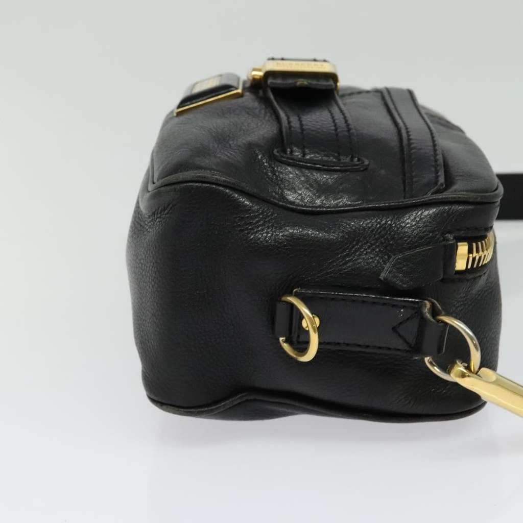 Burberry Shoulder Bag Black Leather Good condition - Model View