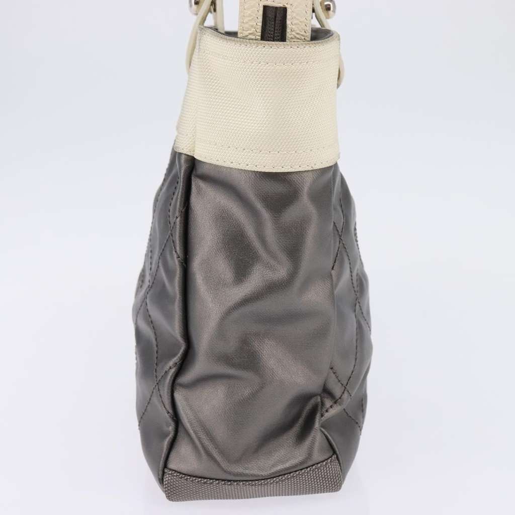 Chanel Biarritz Tote Silver Canvas Good condition - Model View