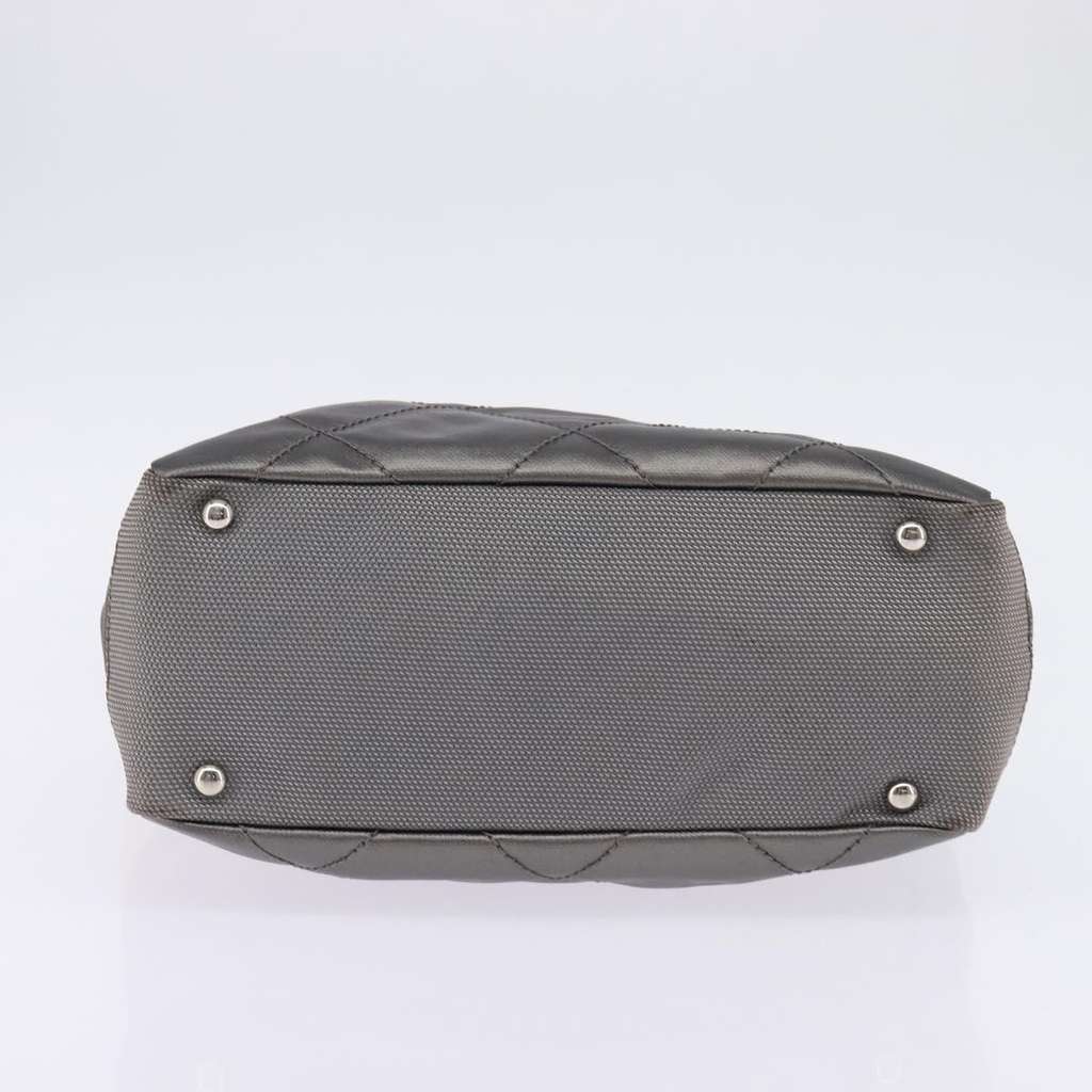 Chanel Biarritz Tote Silver Canvas Good condition - Box View