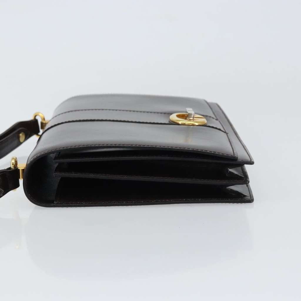 Gucci Vintage Shoulder Bag Brown Leather Good condition - Model View