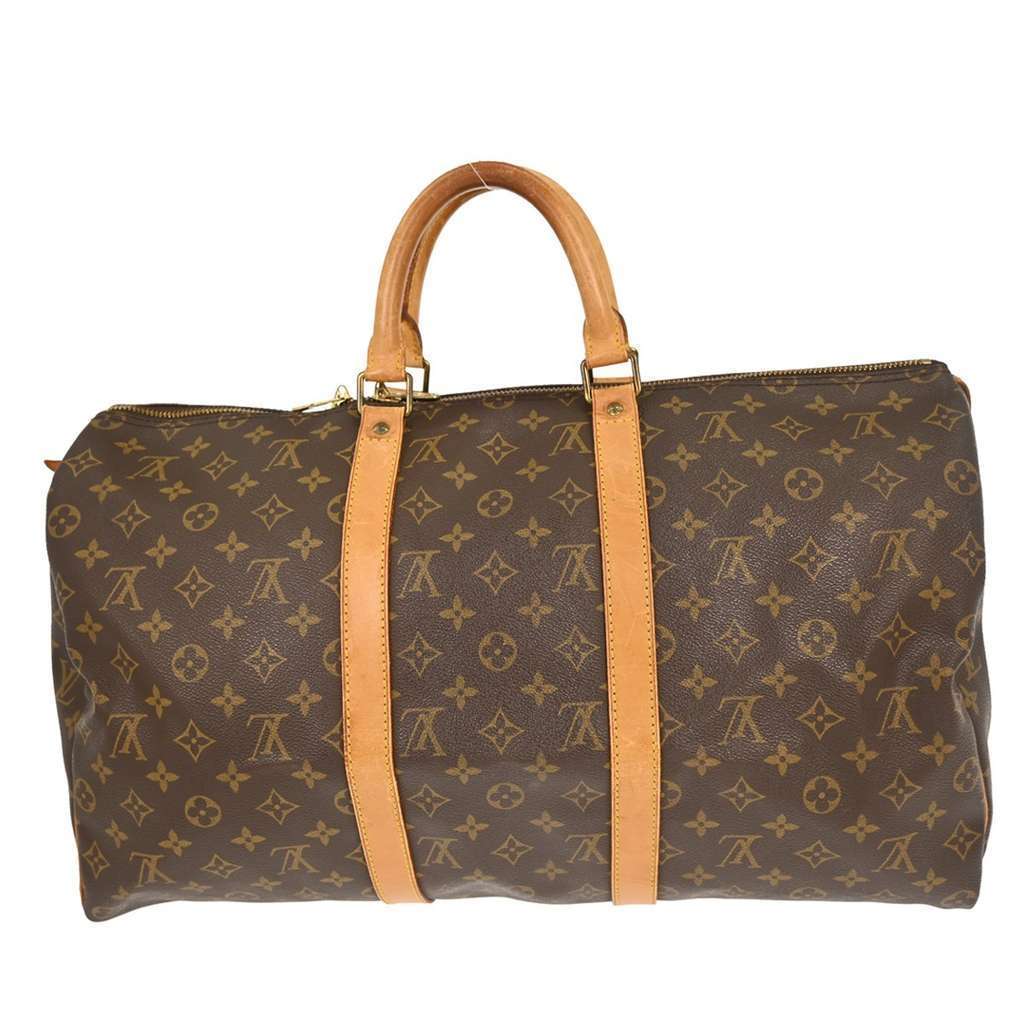 Louis Vuitton Keepall Bag Brown Canvas Fair condition - Back View