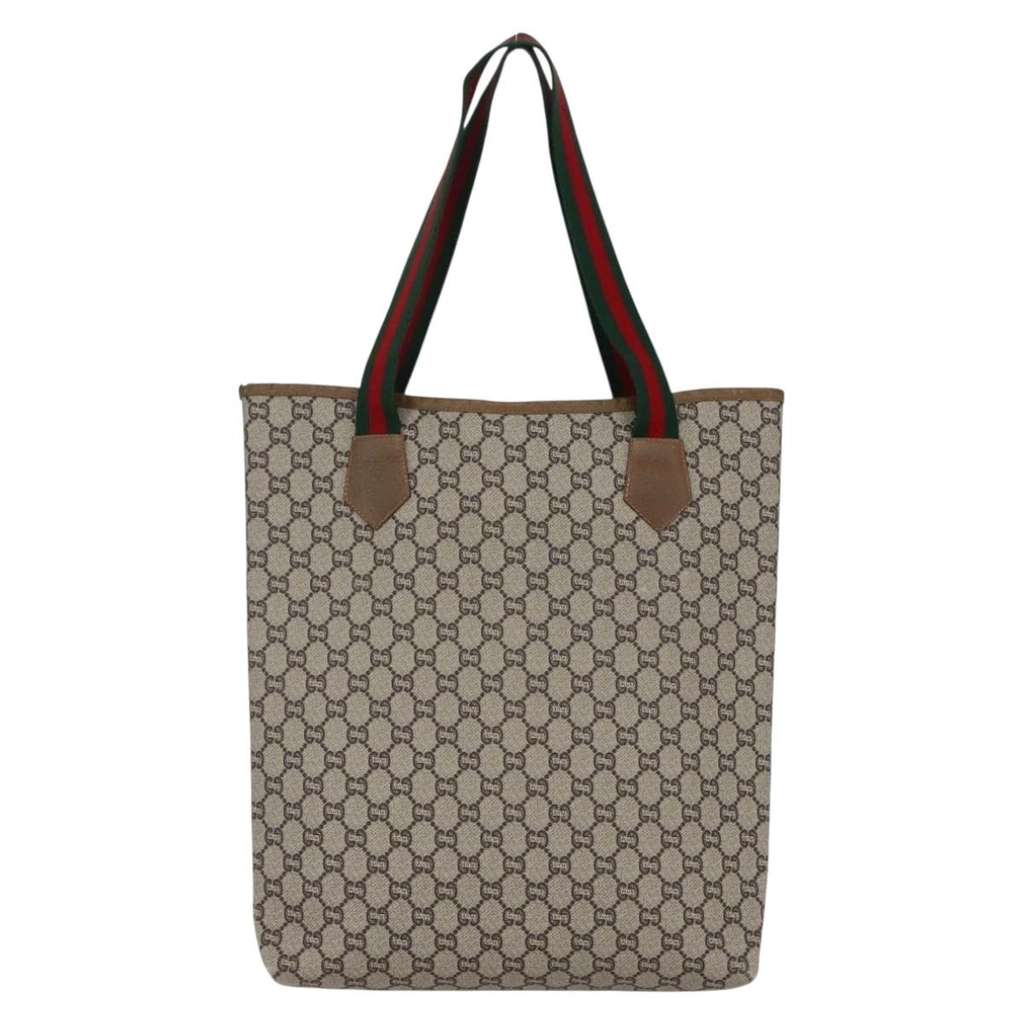 Gucci Vintage Web Strap Tote Beige Canvas Good condition - Back View