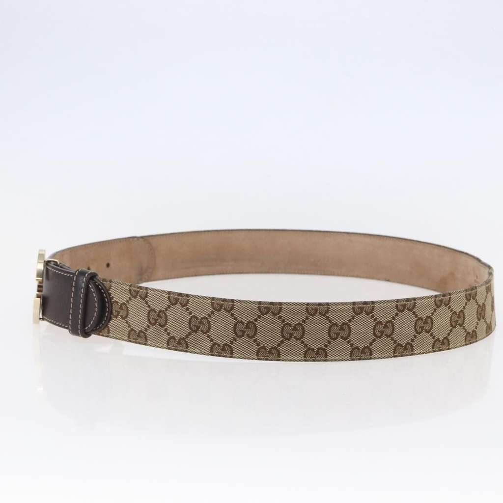 Gucci G Buckle Belt Beige Canvas Good condition - Model View