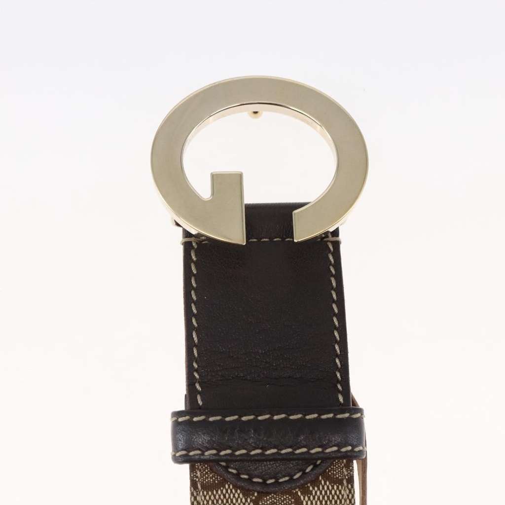 Gucci G Buckle Belt Beige Canvas Good condition - Box View