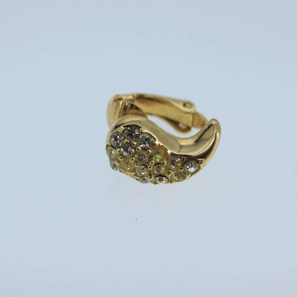 Christian Dior CD Tribales Drop Clip On Earrings Gold Metal Good condition - Back View