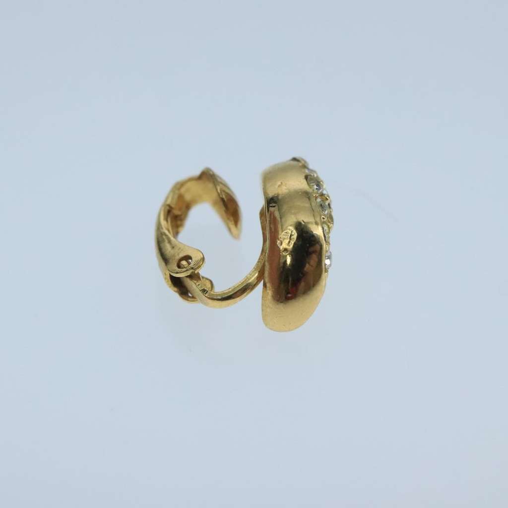 Christian Dior CD Tribales Drop Clip On Earrings Gold Metal Good condition - Model View