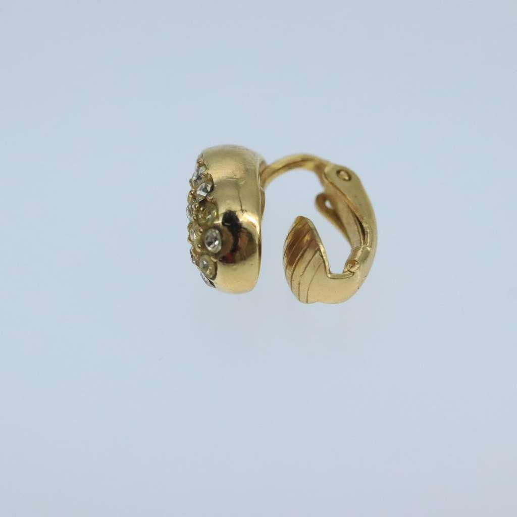 Christian Dior CD Tribales Drop Clip On Earrings Gold Metal Good condition - Box View
