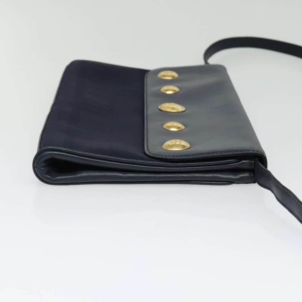 Burberry Flap Shoulder Bag Navy Canvas Good condition - Model View