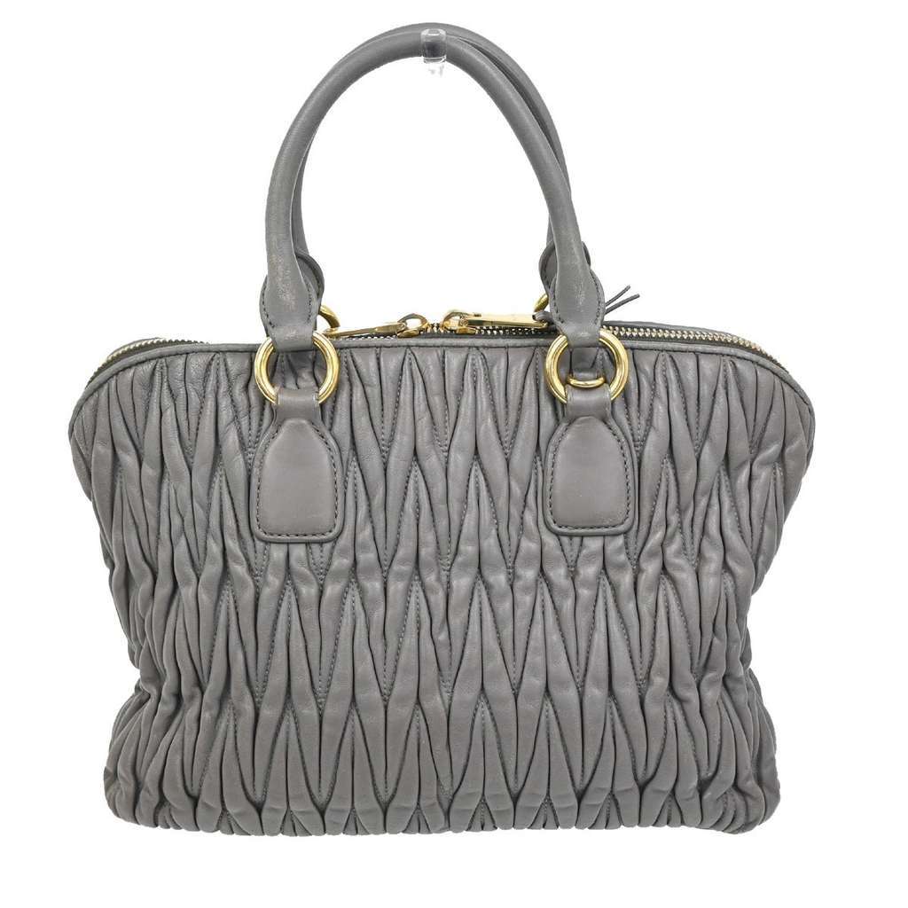 Miu Miu Madras Bowler Bag Purple Leather Good condition - Back View